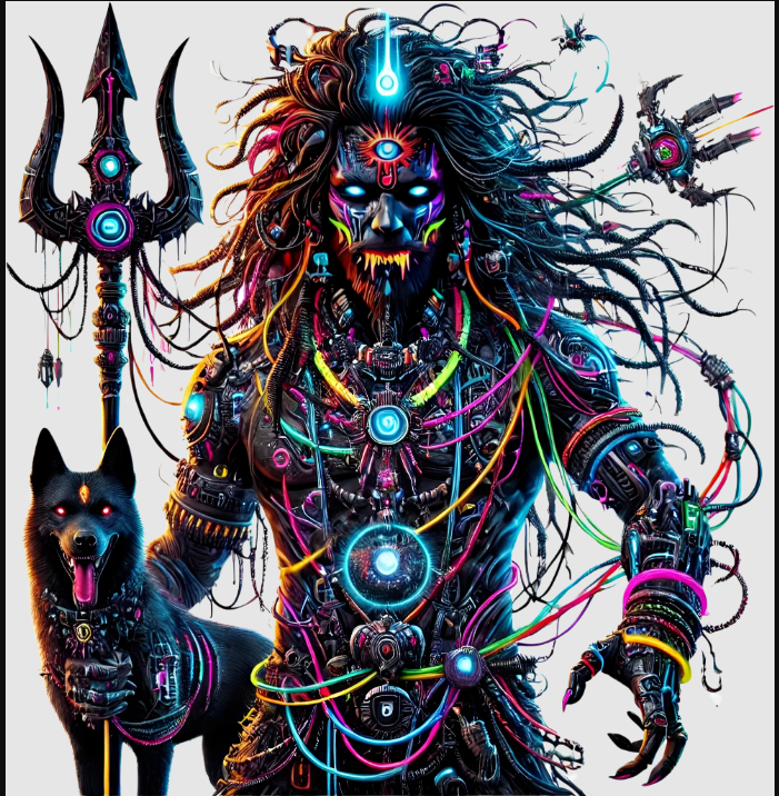 Cyberpunk Deity Guardian Hoodie